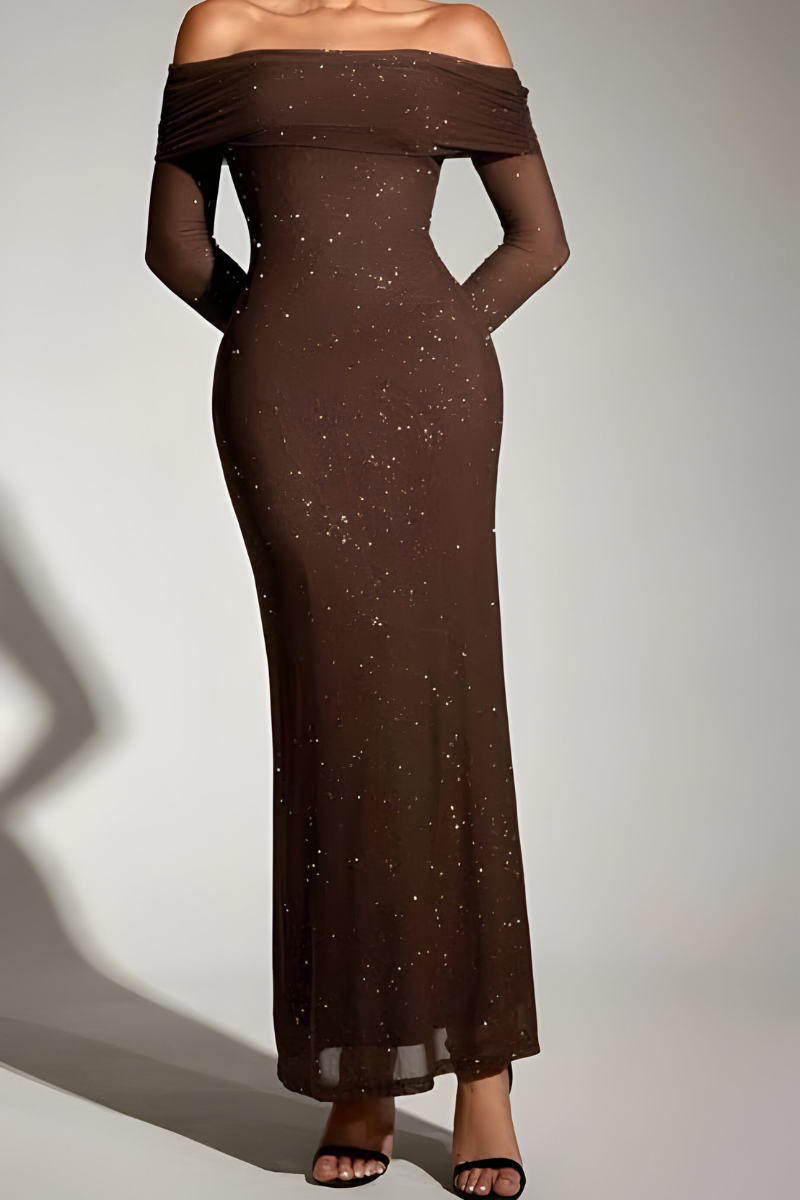 Nareen™ | Verfijnde sprankelende maxi jurk