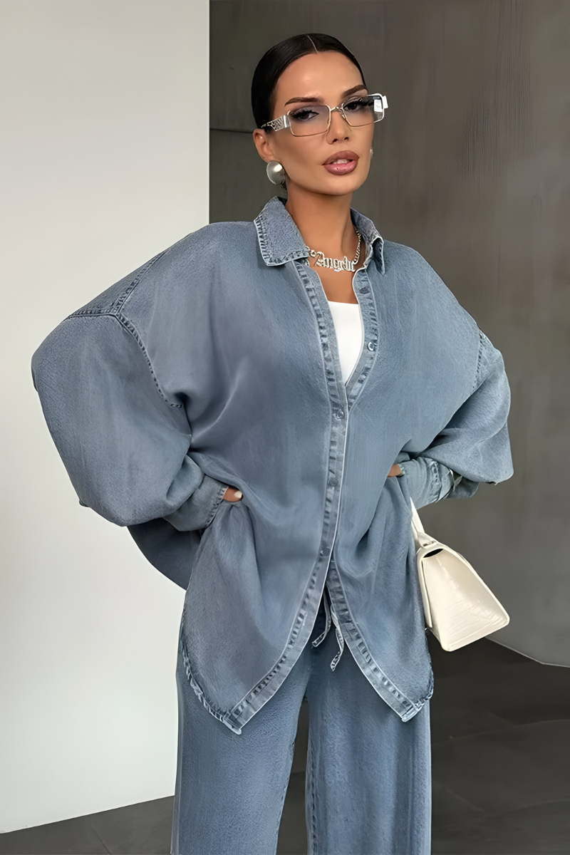 Noelle™ | Moderne lounge set met wijde broek