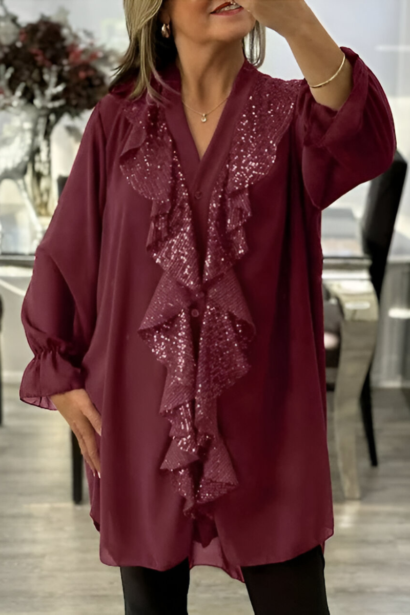 Livia™ | Elegante Chiffon Blouse met Ruffles