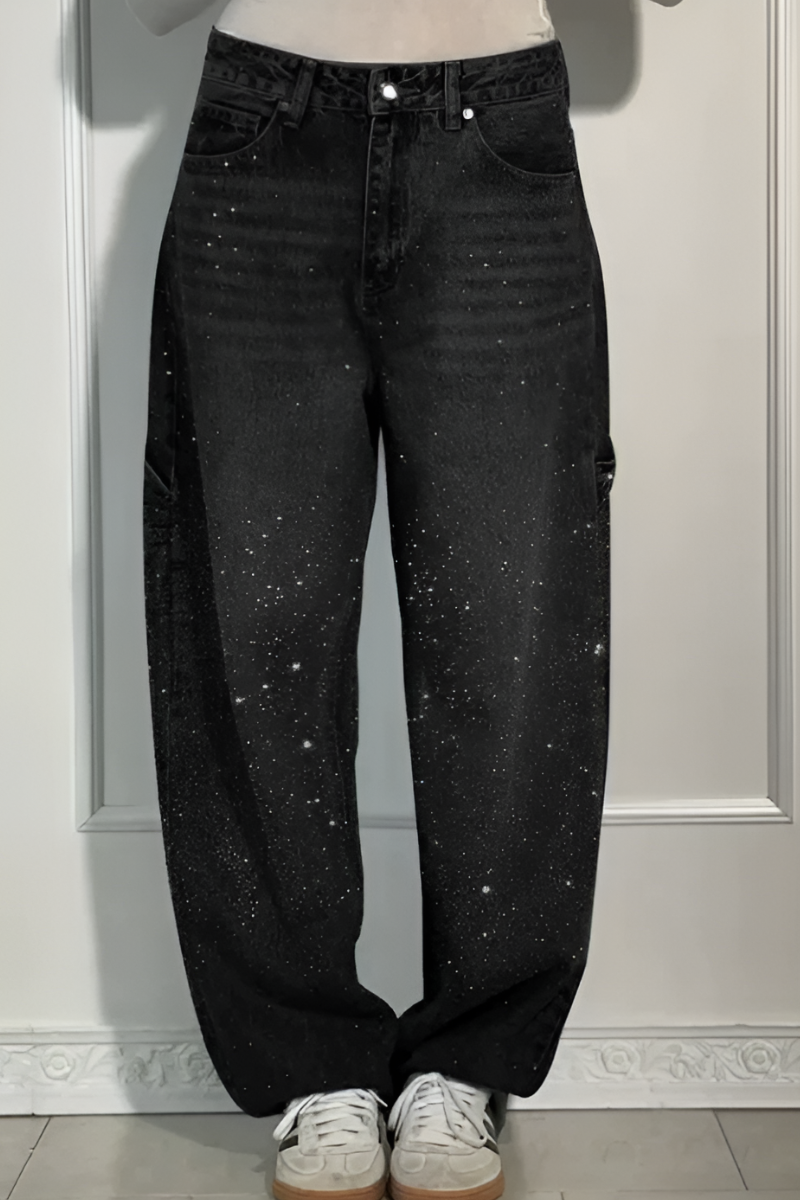 Maris™ | Moderne sprankelende wijde jeans