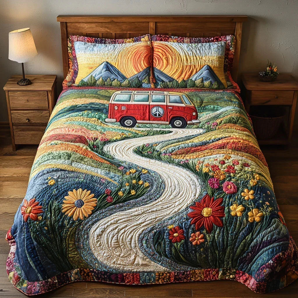 Gekleed Beddegoed Set van 3 Stukken – Vintage Reis