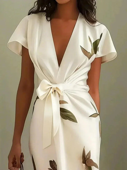 Elora™ | Elegante Wikkel Midi Jurk
