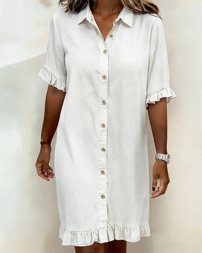 Linae™ | Casual Knoop Denim Look Jurk