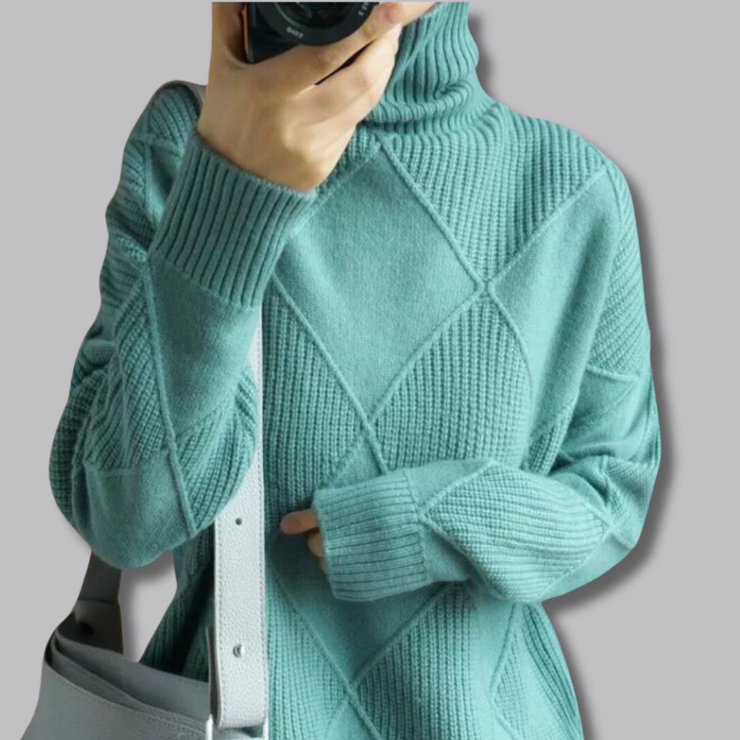 Astrid™ | Zachte coltrui met ruitpatroon