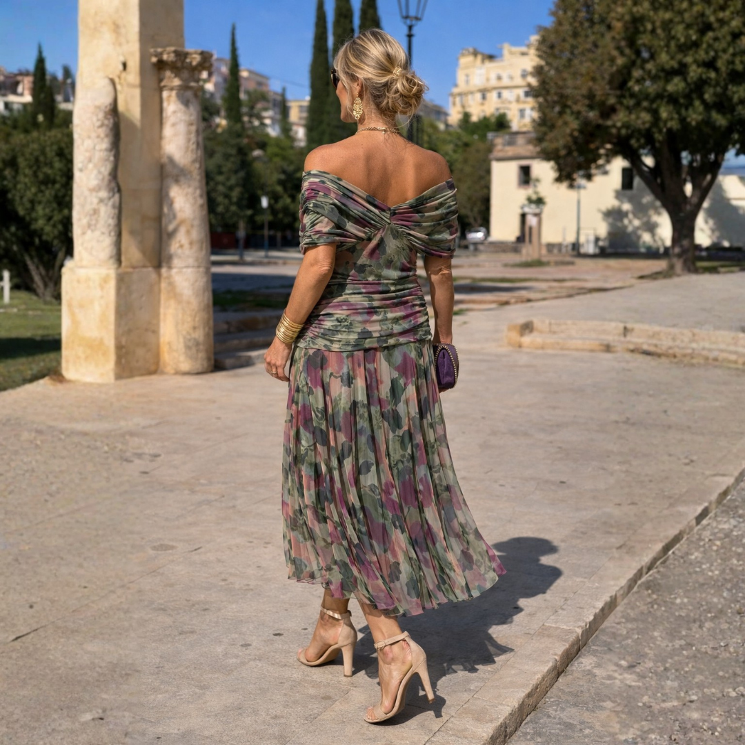 Mikaela™ | Buikcamouflerende Off-Shoulder Maxi-Jurk