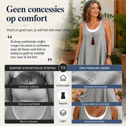 Anouk™ | Buikcamouflerende Mouwloze Jurk Met Laagjeslook