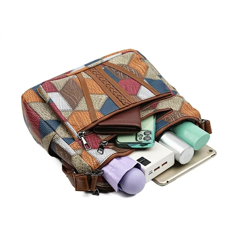 Hazel™ | Kleurrijke Patchwork Schoudertas 14
