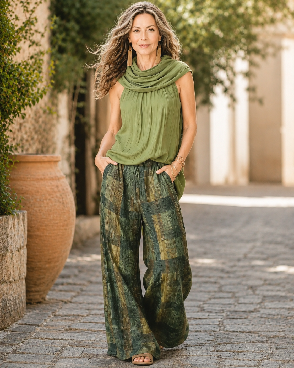 Éva™ | Bohemian Tweedelige Set Met Wijde Pijpen