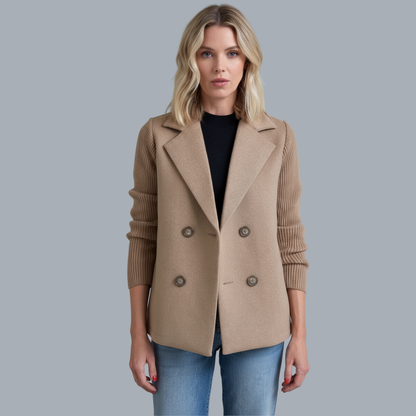 Tasha™ | Comfortabele Blazerjas met Gebreide Mouwen