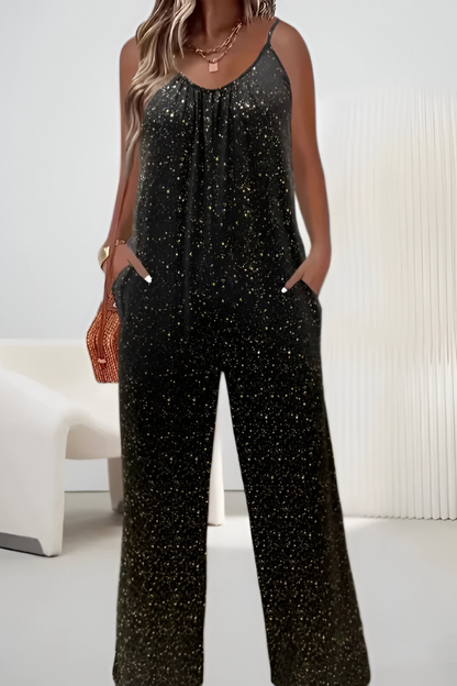 Niva™ | Stijlvolle Shimmer Jumpsuit met Wijde Pijp