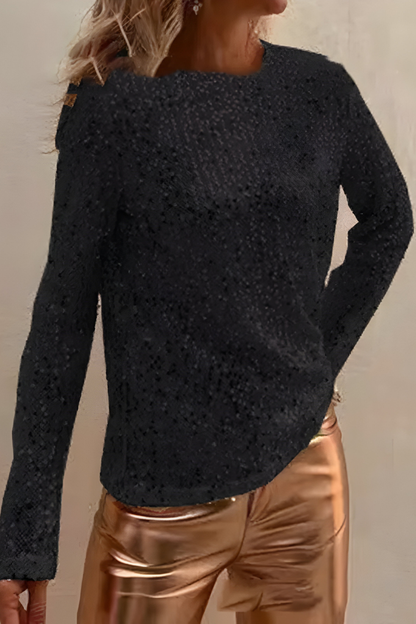 Nela™ | Elegante Sequin Top met Lange Mouwen