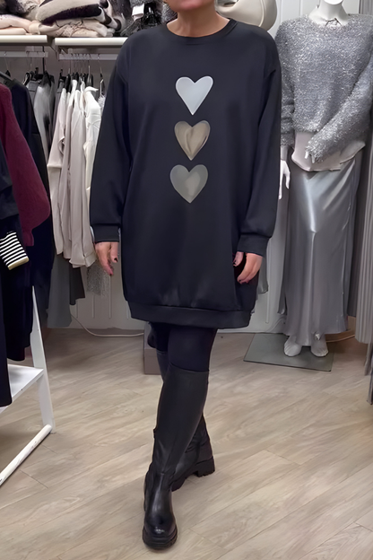 Nara™ | Casual lange sweatshirt jurk