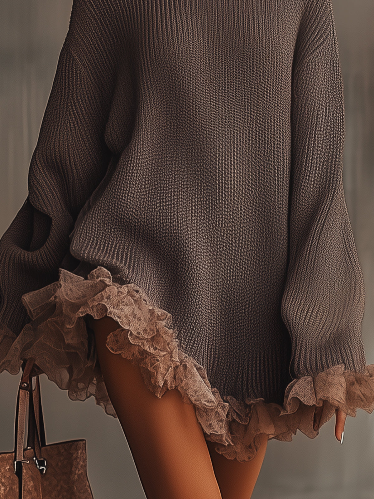 Bryn™ | Oversized Ruffle Trui Jurk