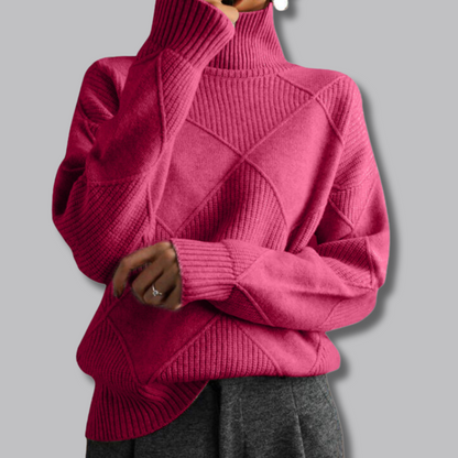 Astrid™ | Zachte coltrui met ruitpatroon 10