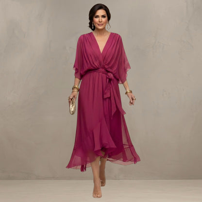 Marta™ | Elegante Chiffon Midi Jurk
