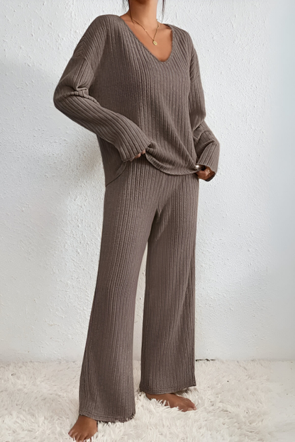Amaris™ | Zachte geribde gebreide lounge set