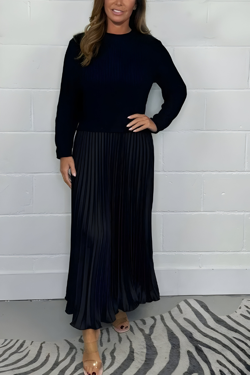 Elara™ | Elegante geplisseerde maxi jurk