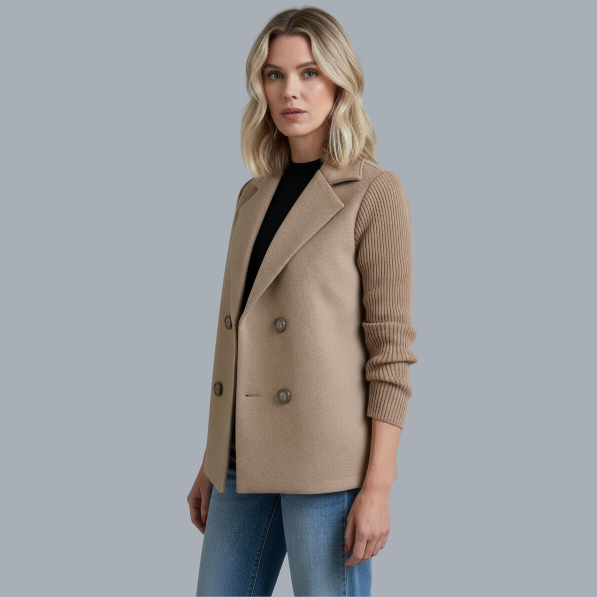 Tasha™ | Comfortabele Blazerjas met Gebreide Mouwen 2