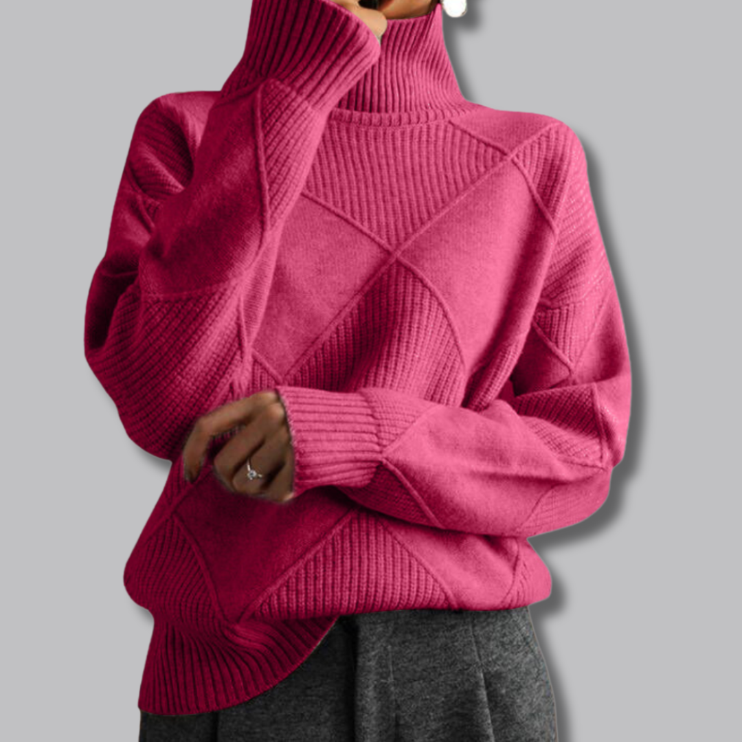Astrid™ | Zachte coltrui met ruitpatroon 11