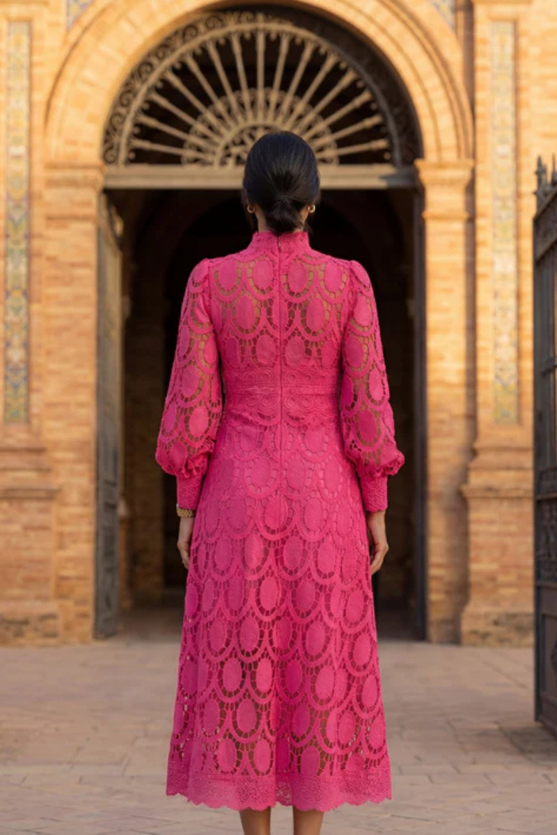 Vira™ | Elegante Kanten Midi Jurk
