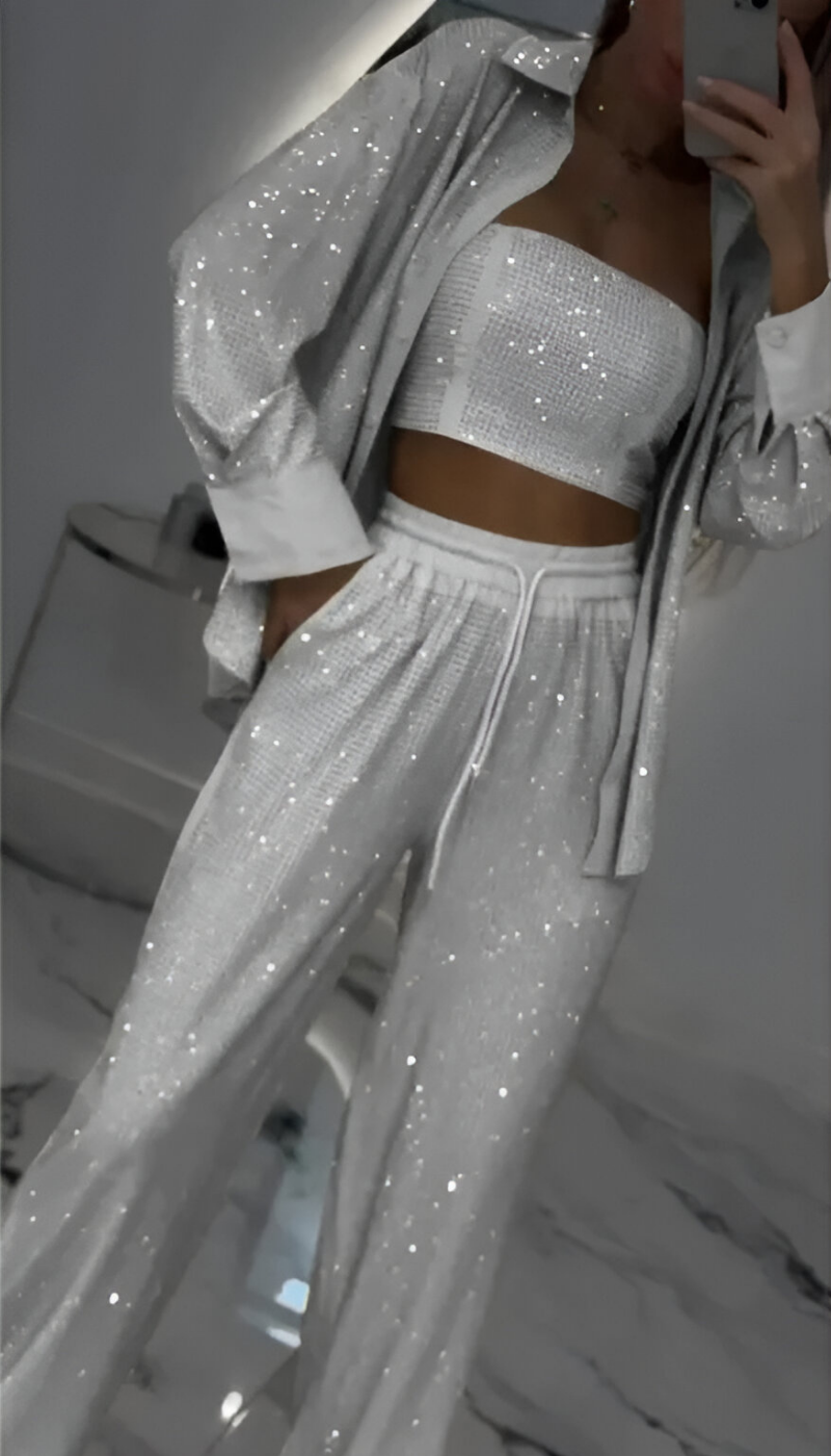 Nola™ | Moderne pailletten 3-delige lounge set