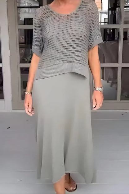 Lieke™ | Zomerse Jurk Met Gebreide Top