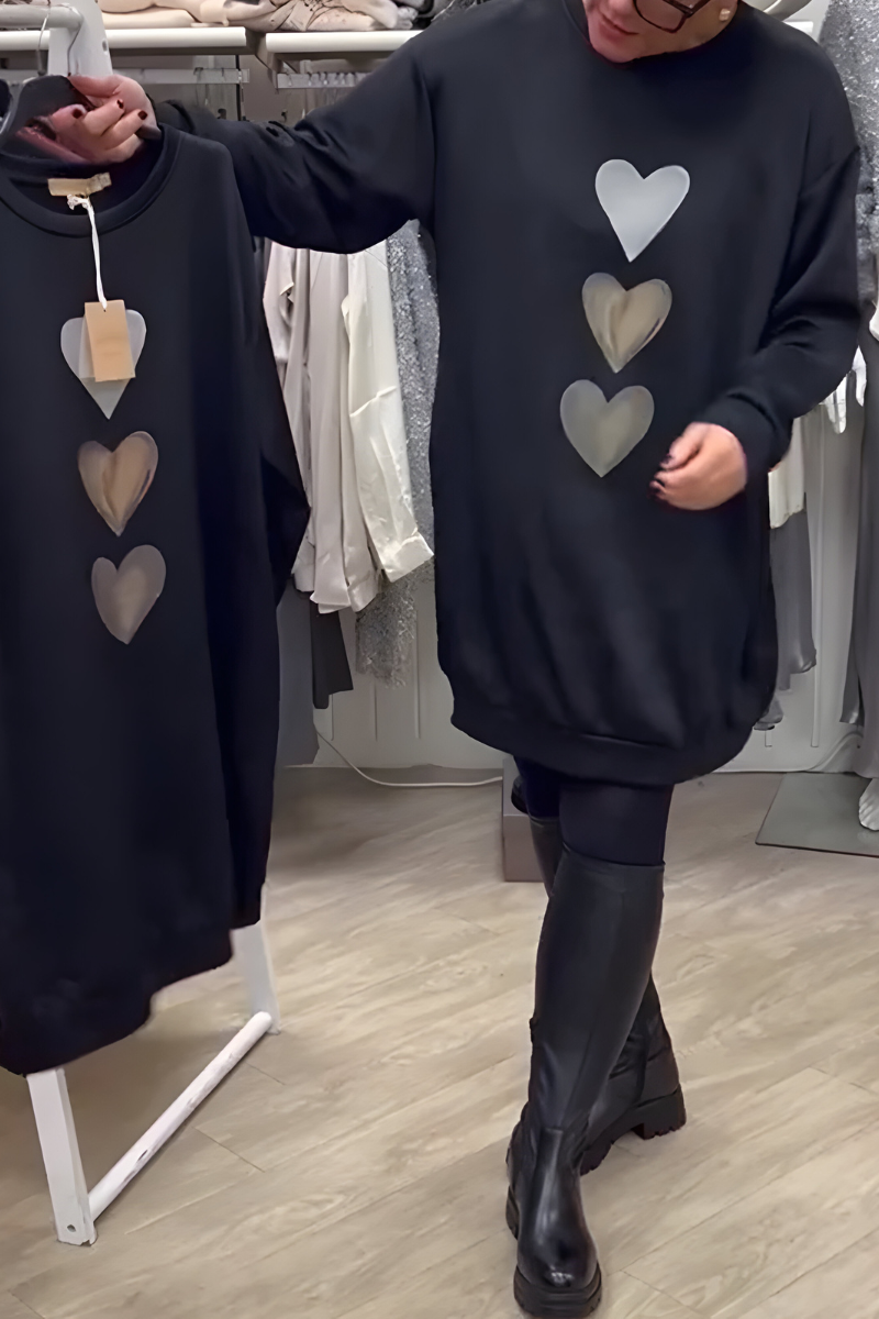 Nara™ | Casual lange sweatshirt jurk