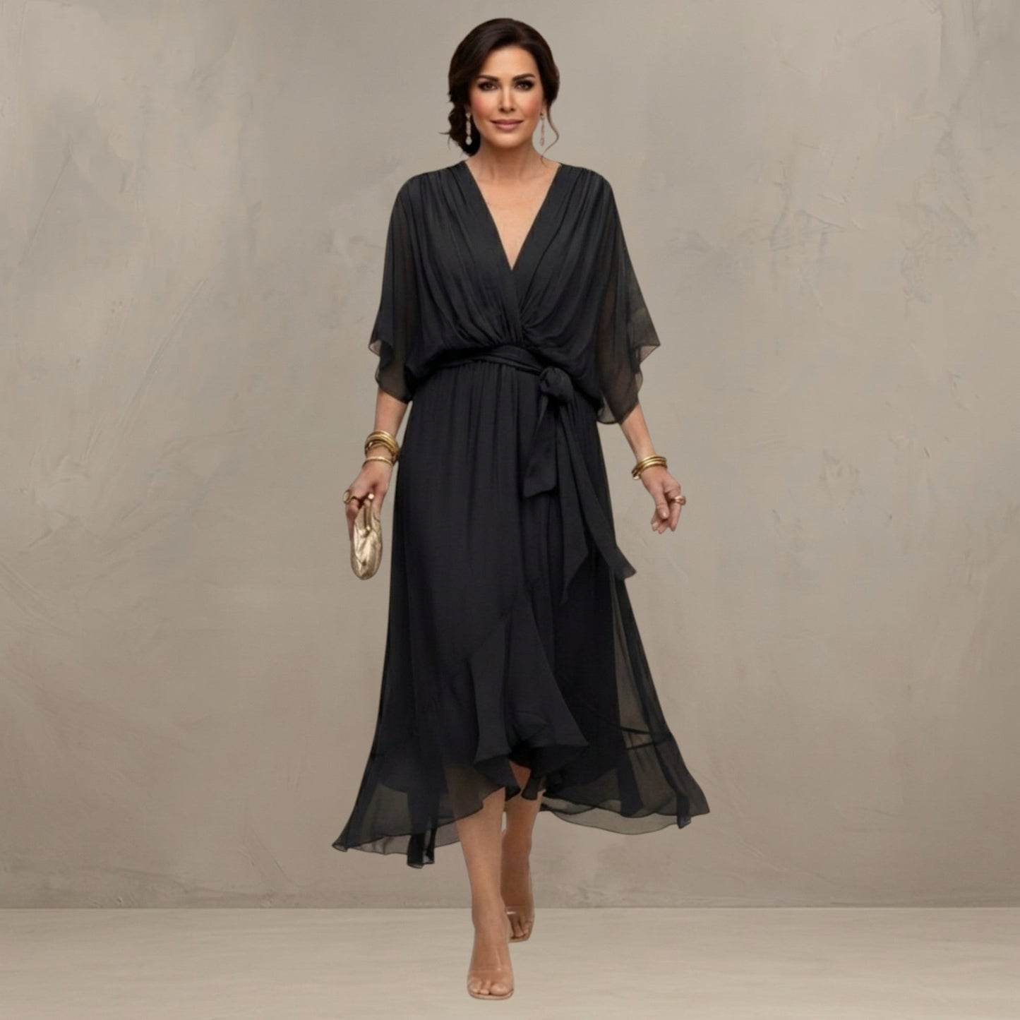 Marta™ | Elegante Chiffon Midi Jurk