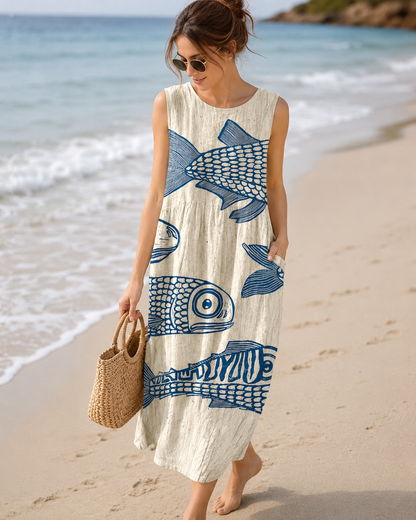 Ameline™ | Luchtige Buikcamouflerende Bloemen Midi Jurk