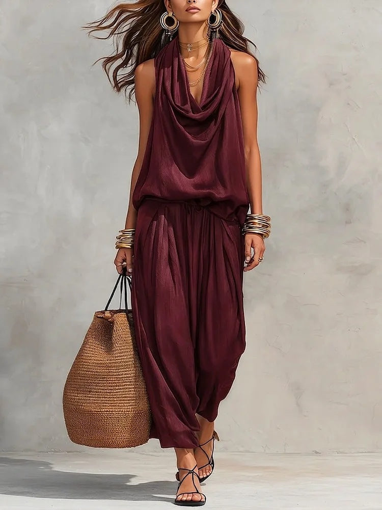Yuna™ | Elegante Gedrapeerde Twee Delige Set