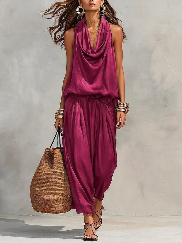 Yuna™ | Elegante Gedrapeerde Twee Delige Set