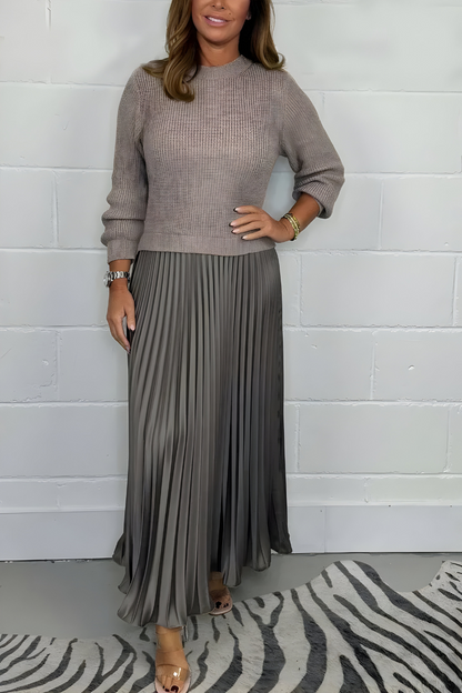 Elara™ | Elegante geplisseerde maxi jurk