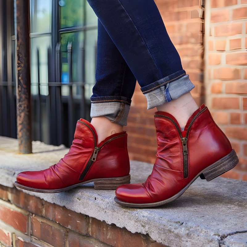 Selma™ | Stijlvolle enkellaarsjes met rits