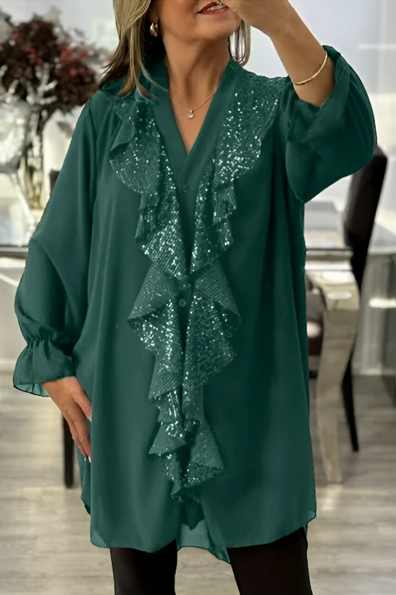 Livia™ | Elegante Chiffon Blouse met Ruffles