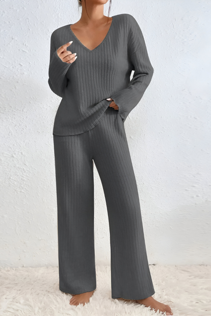 Amaris™ | Zachte geribde gebreide lounge set
