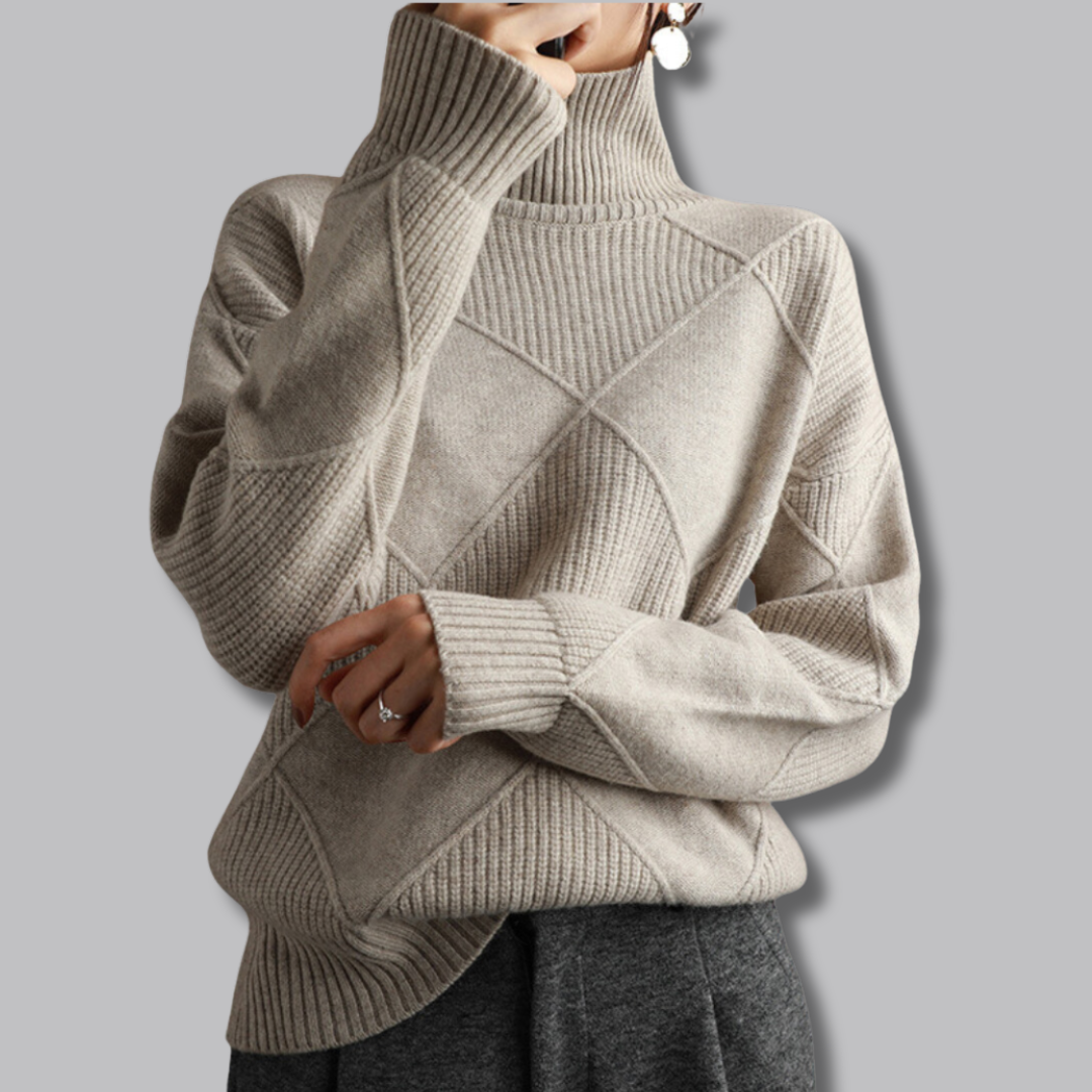 Astrid™ | Zachte coltrui met ruitpatroon 8