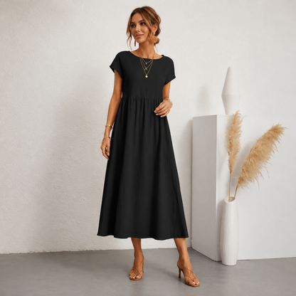 Lucie™ | Buikbedekkende Maxi Jurk Met Zakken