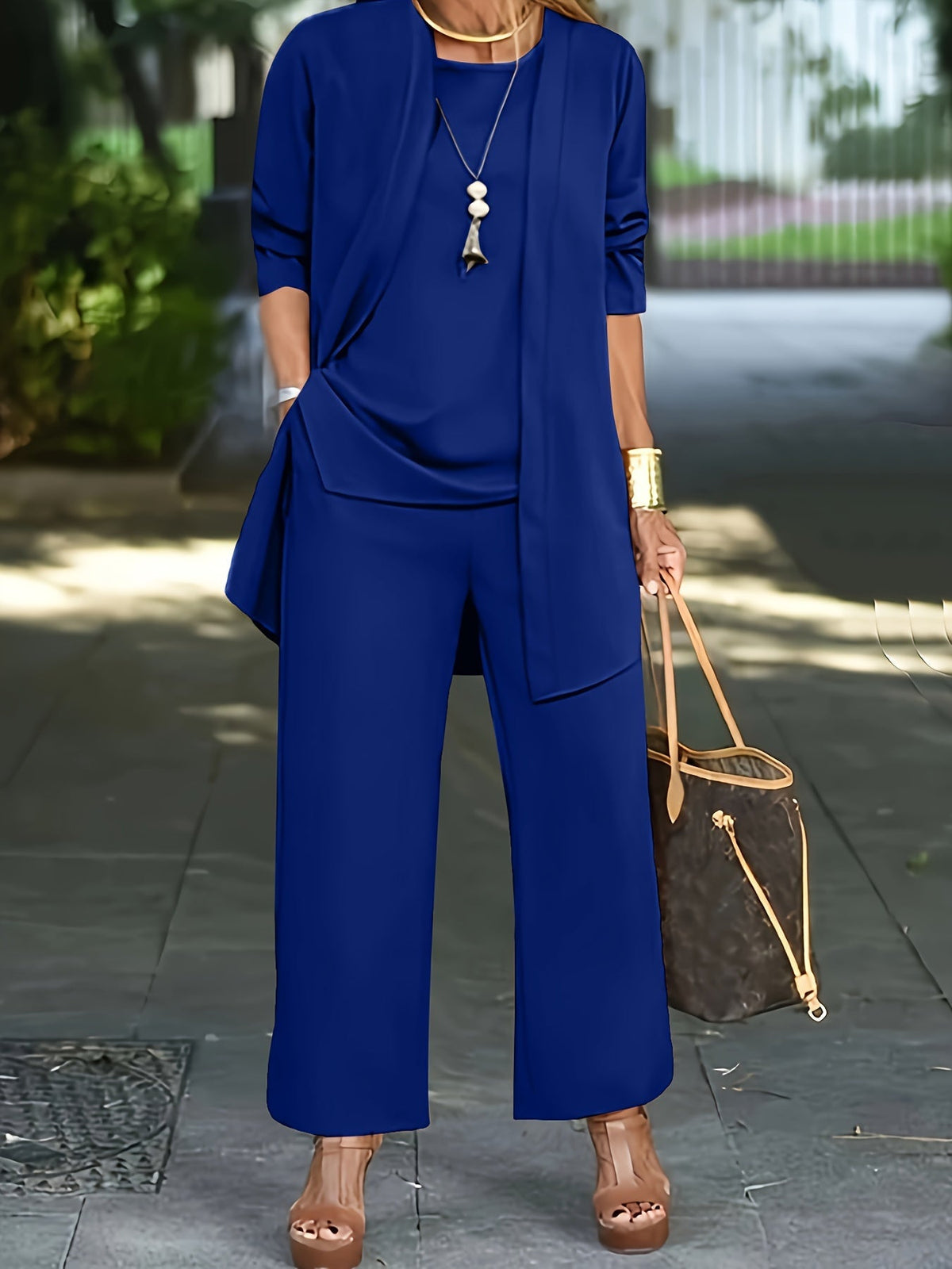 Cilla™ | Chique driedelige set in effen kleur 7