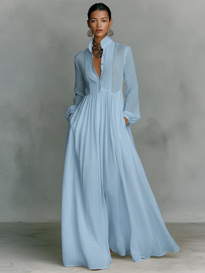 Lena™ | Stijlvolle Maxi Jurk Met Knopen
