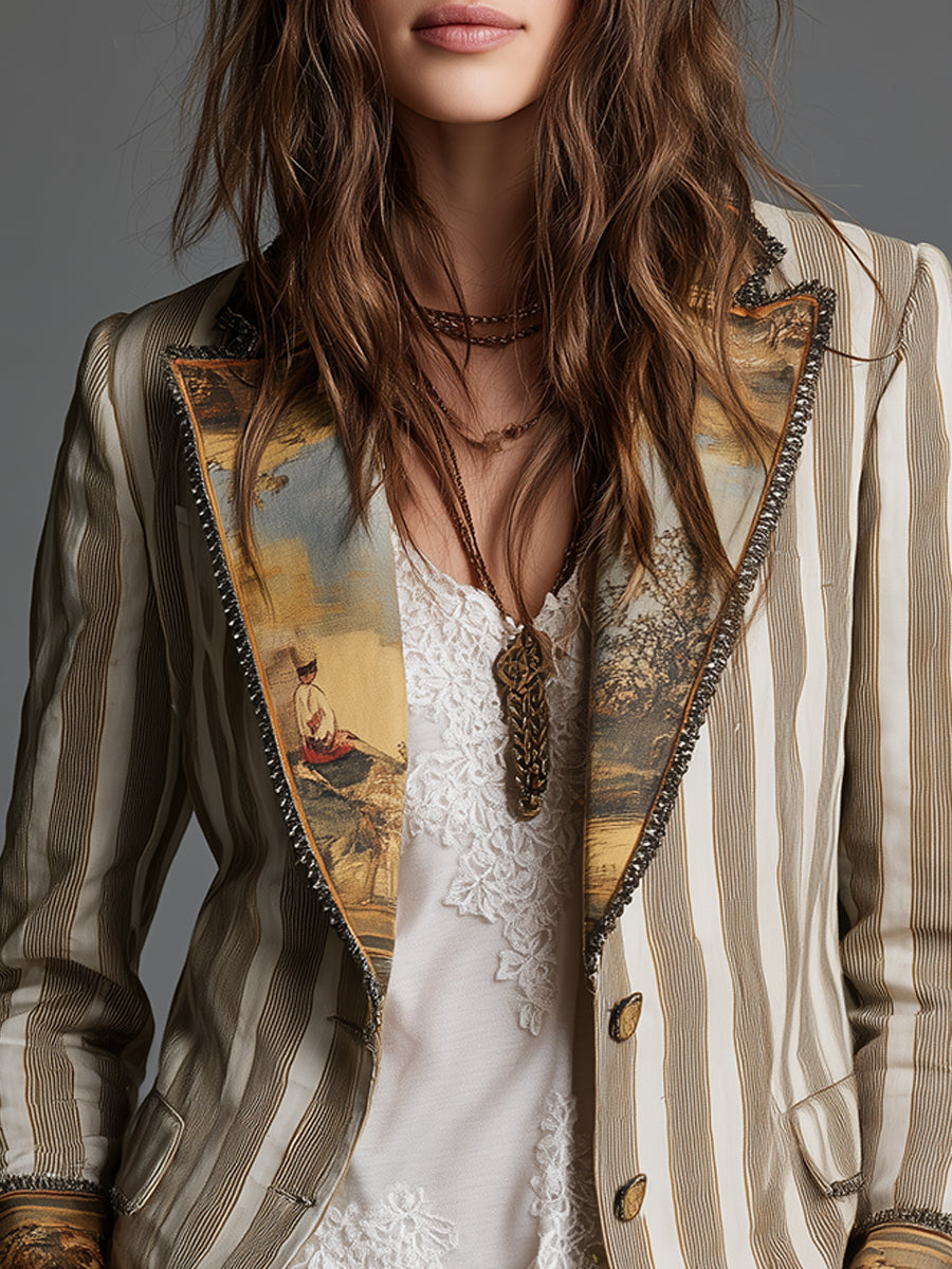 Ysé™ | Bohemian Blazer met Strepen