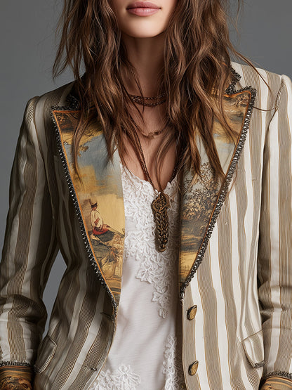 Ysé™ | Bohemian Blazer met Strepen