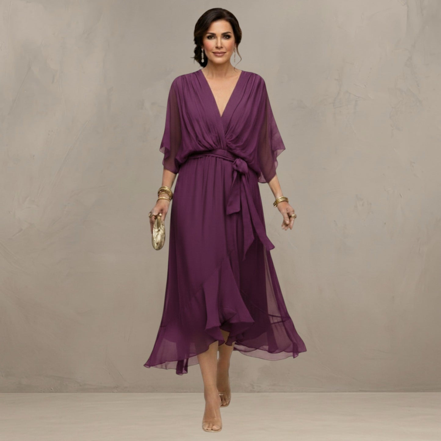 Marta™ | Elegante Chiffon Midi Jurk