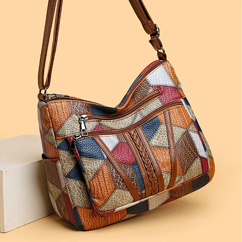 Hazel™ | Kleurrijke Patchwork Schoudertas 6