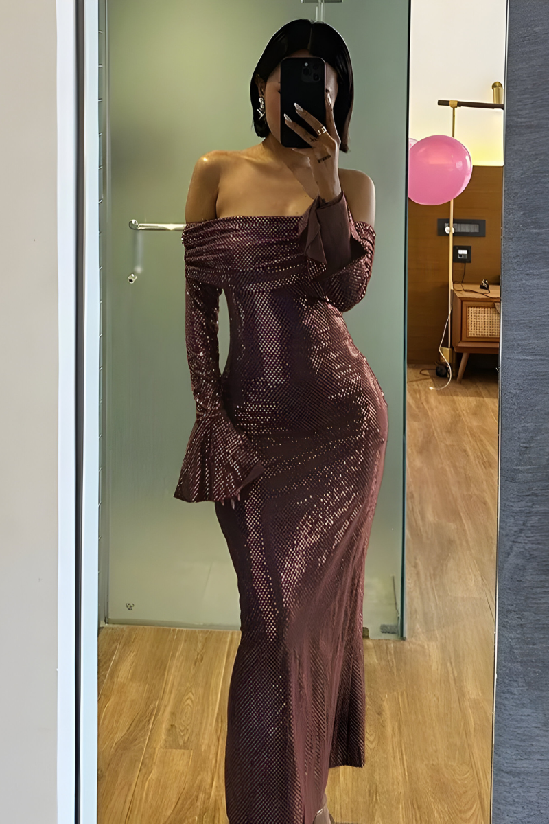 Nareen™ | Verfijnde sprankelende maxi jurk