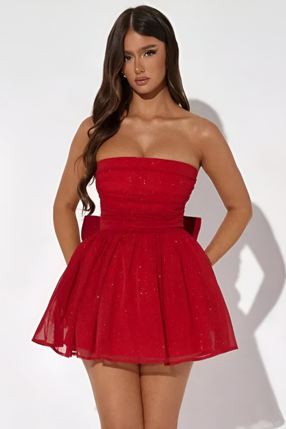 Elara™ | Strapless Glitters Cocktailjurk