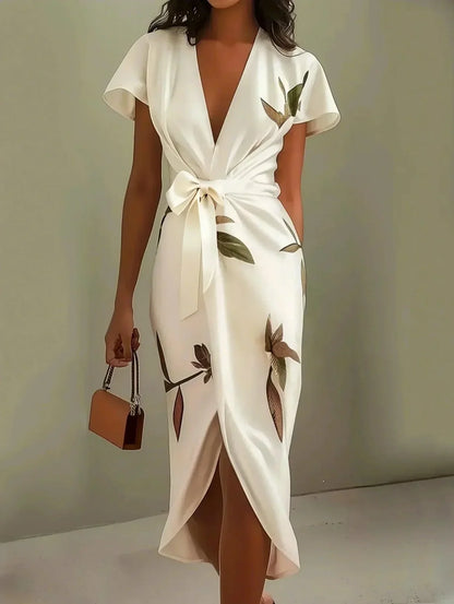 Noa™ | Moderne Midi Jurk Met Riem