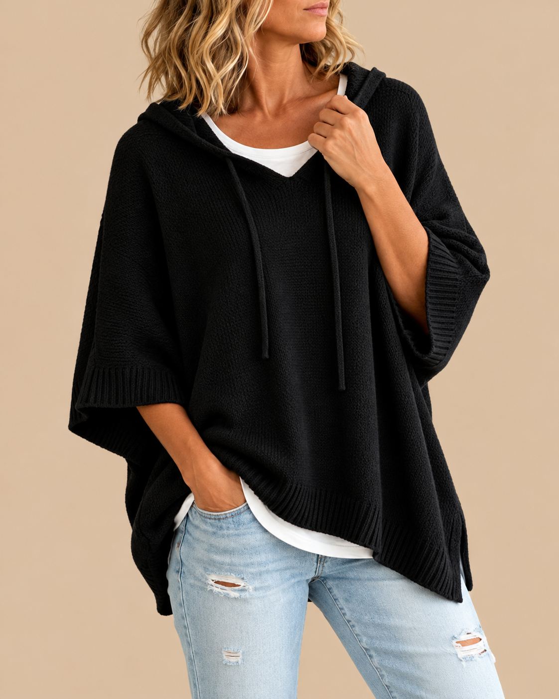 Elin™ | Zachte Hooded Poncho