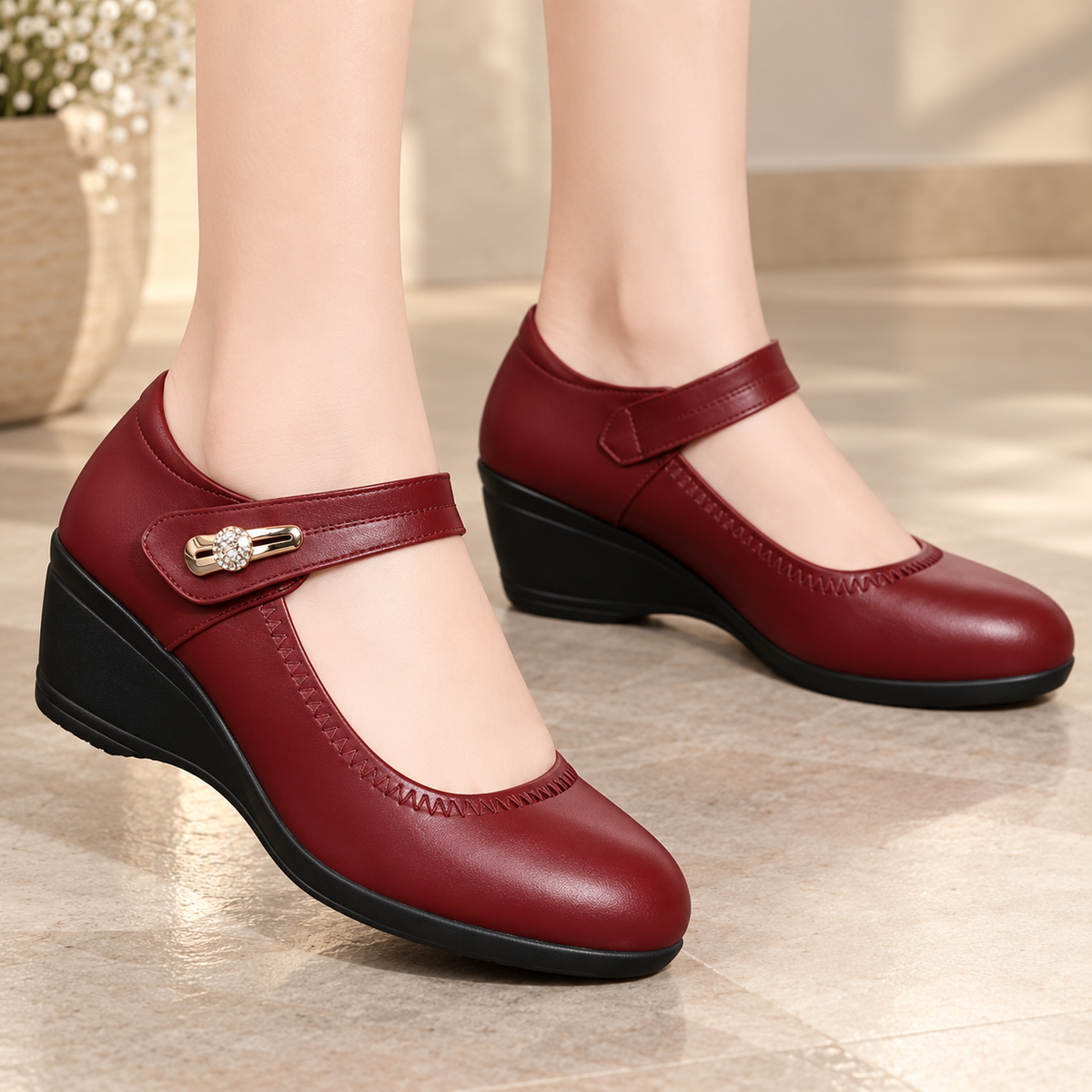 Nola™ | Orthopedische Leren Sleehakschoenen