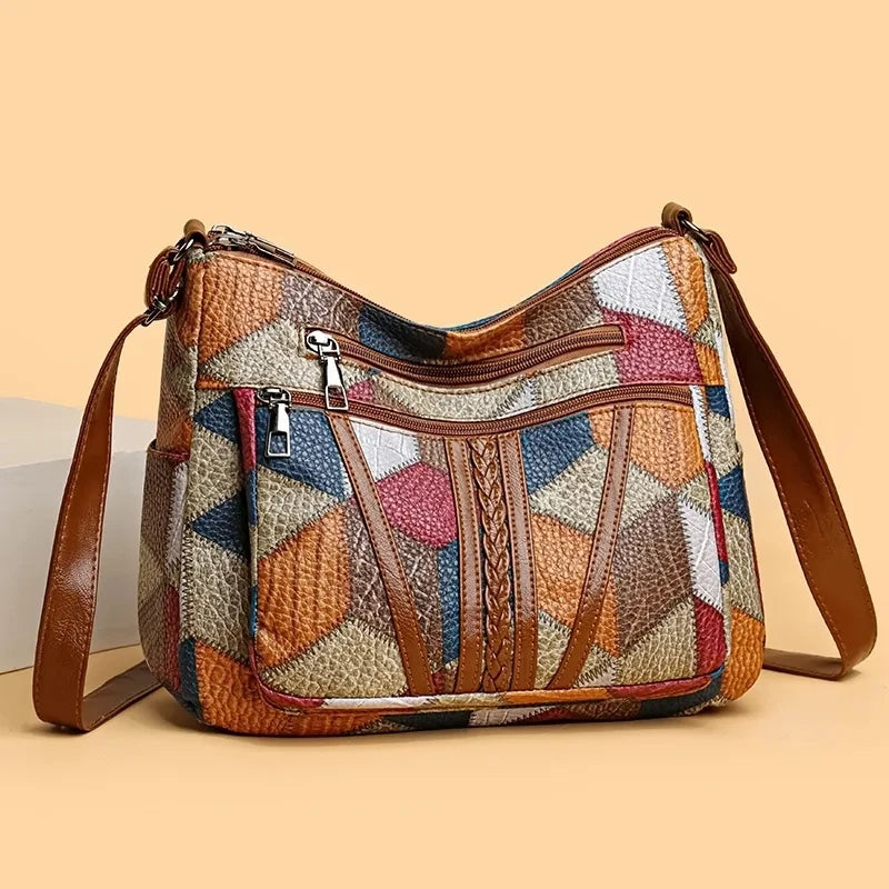 Hazel™ | Kleurrijke Patchwork Schoudertas