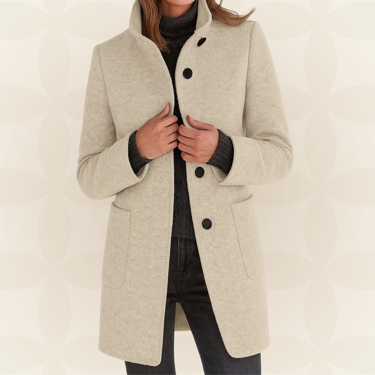 Marielle™ | Elegante Jas met Hoge Kraag